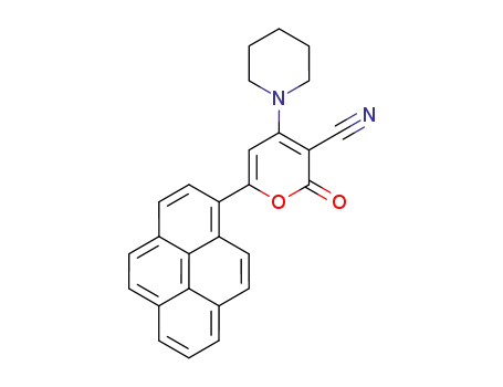 2-oxo-4-(piperidin-1-yl)-6-(pyren-1-yl)-2H-pyran-3-carbonitrile