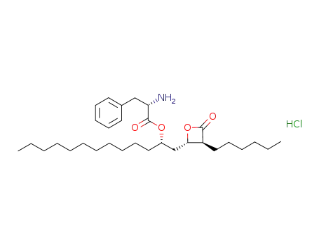 L-phenylalanine-(1S)-1-[[(2S,3S)-3-hexyl-4-oxo-2-oxetanyl]methyl]dodecyl ester hydrochloride