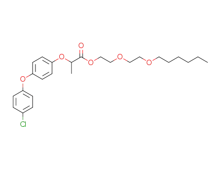 Molecular Structure of 65634-00-6 (Propanoic acid, 2-[4-(4-chlorophenoxy)phenoxy]-,
2-[2-(hexyloxy)ethoxy]ethyl ester)