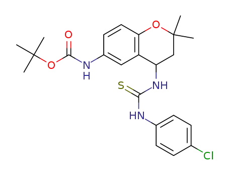 (RS)-N-4-chlorophenyl-N'-(6-tert-butyloxycarbonylamino-3,4-dihydro-2,2-dimethyl-2H-1-benzopyran-4-yl)thiourea