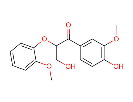 Molecular Structure of 22317-34-6 (1-(4-Hydroxy-3-Methoxyphenyl)-3-hydroxy-2-(2-Methoxyphenoxy) propane-1-one)