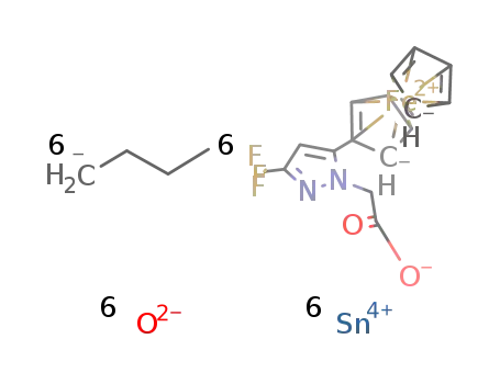 [nBuSnO(trifuoromethyl-5-ferrocenyl-pyrazol-1-yl-acetate)]6
