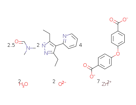 [Zn7O2(3,5-diethyl-4-(4'-pyridyl)pyrazole-(1H))2(4,4'-oxybisbenzoic acid-(2H))4]2 N,N-dimethylformamide dihydrate