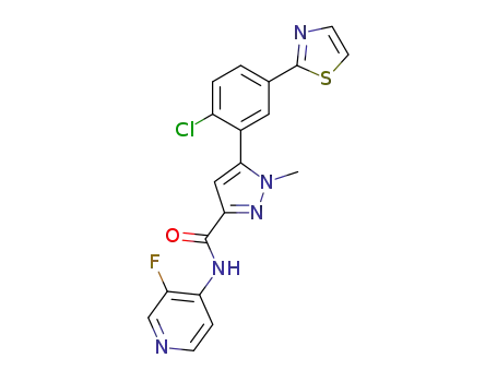 5-(2-chloro-5-thiazol-2-yl-phenyl)-N-(3-fluoro-pyridin-4-yl)-1-methyl-1H-pyrazole-3-carboxylic acid amide