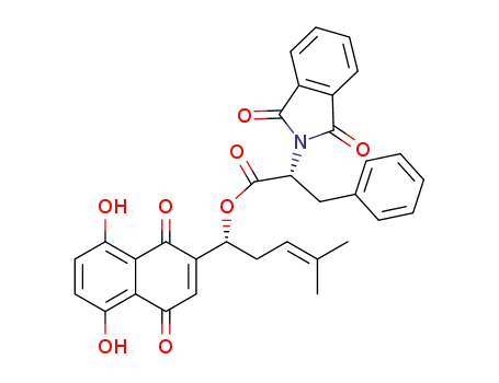 (2R)-1-(5,8-dihydroxy-1,4-dioxo-1,4-dihydronaphthalen-3-yl)-4-methylpent-3-en-1-yl-2-(1,3-dioxoisoindolin-2-yl)-3-phenylpropanoate
