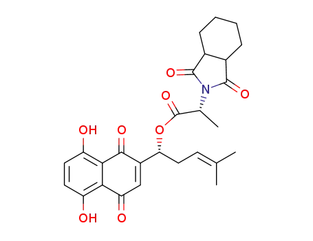 (2R)-1-(5,8-dihydroxy-1,4-dioxo-1,4-dihydronaphthalen-3-yl)-4-methylpent-3-en-1-yl-2-(1,3-dioxohexahydro-1H-isoindol-2(3H)-yl)propanoate