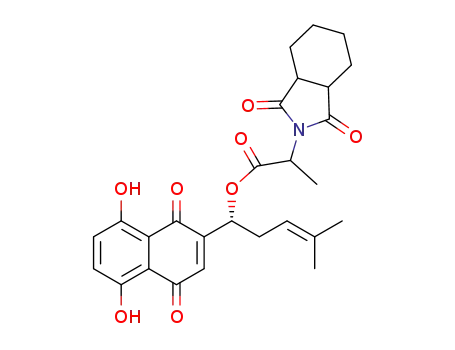 1-(5,8-dihydroxy-1,4-dioxo-1,4-dihydronaphthalen-3-yl)-4-methylpent-3-en-1-yl-2-(1,3-dioxohexahydro-1H-isoindol-2(3H)-yl)propanoate