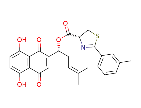 (4R)-1-(5,8-dihydroxy-1,4-dioxo-1,4-dihydronaphthalen-2-yl)-4-methylpent-3-en-1-yl 2-(m-tolyl)-4,5-dihydrothiazole-4-carboxylate