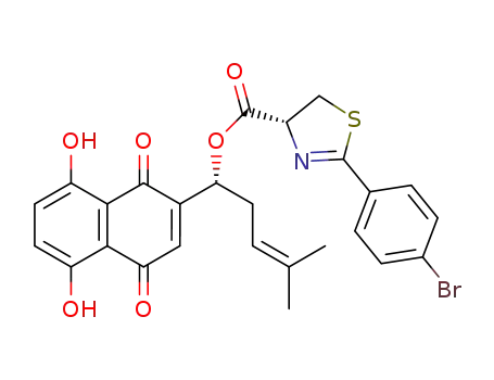 (4R)-1-(5,8-dihydroxy-1,4-dioxo-1,4-dihydronaphthalen-2-yl)-4-methylpent-3-en-1-yl 2-(4-bromophenyl)-4,5-dihydrothiazole-4-carboxylate