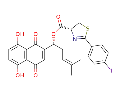 (4R)-1-(5,8-dihydroxy-1,4-dioxo-1,4-dihydronaphthalen-2-yl)-4-methylpent-3-en-1-yl 2-(4-iodophenyl)-4,5-dihydrothiazole-4-carboxylate