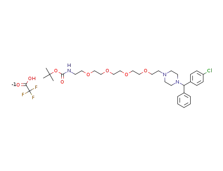 tert-butyl (14-(4-((4-chlorophenyl)(phenyl)methyl)piperazin-1-yl)-3,6,9,12-tetraoxatetradecyl)carbamate trifluoroacetate