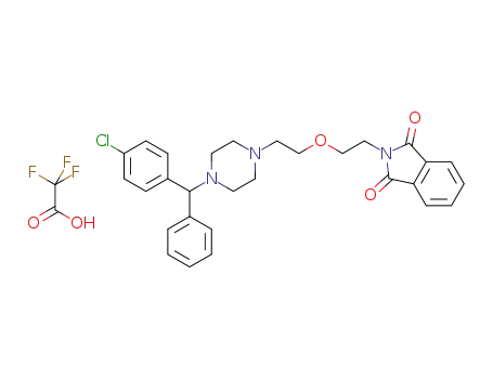 2-(2-(2-(4-((4-chlorophenyl)(phenyl)methyl)piperazin-1-yl)ethoxy)ethyl)isoindoline-1,3-dione trifluoroacetate