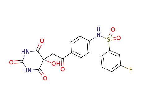 3-fluoro-N-(4-(2-(5-hydroxy-2,4,6-trioxohexahydropyrimidin-5-yl)acetyl)phenyl)benzenesulfonamide