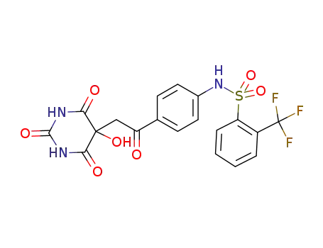 N-(4-(2-(5-hydroxy-2,4,6-trioxohexahydropyrimidin-5-yl)acetyl)phenyl)-2-(trifluoromethyl) benzenesulfonamide