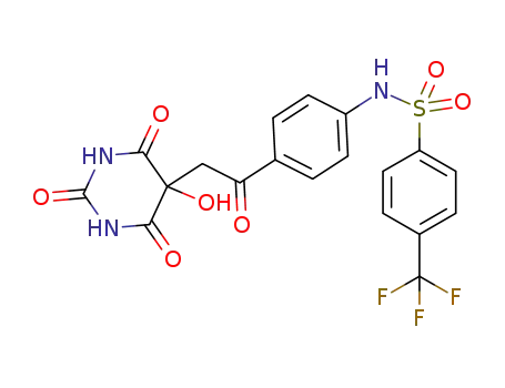 N-(4-(2-(5-hydroxy-2,4,6-trioxohexahydropyrimidin-5-yl)acetyl)phenyl)-4-(trifluoromethyl) benzenesulfonamide