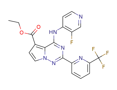 ethyl 4-((3-fluoropyridin-4-yl)amino)-2-(6-(trifluoromethyl)pyridin-2-yl)pyrrolo[2,1-f][1,2,4]triazine-5-carboxylate