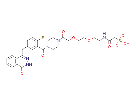 2-((2-(2-(2-(4-(2-fluoro-5-((4-oxo-3,4-dihydrophthalazin-1-yl)methyl)benzoyl)piperazin-1-yl)-2-oxoethoxy)ethoxy)ethyl)amino)-2-oxoethane-1-sulfonic acid