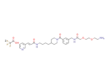 (E)-N-(4-(1-(3-((2-(2-(2-aminoethoxy)ethoxy)acetamido)methyl)benzoyl)piperidin-4-yl)butyl)-3-(pyridin-3-yl)acrylamide bis-2,2,2-trifluoroacetate
