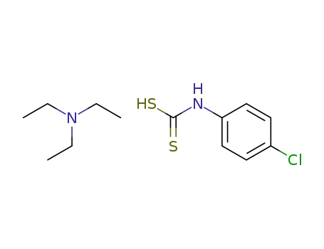 Molecular Structure of 43009-19-4 (Carbamodithioic acid, (4-chlorophenyl)-, compd. with
N,N-diethylethanamine (1:1))