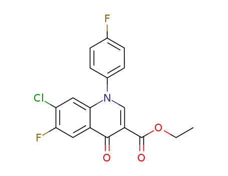 Molecular Structure of 98105-80-7 (3-Quinolinecarboxylic acid,
7-chloro-6-fluoro-1-(4-fluorophenyl)-1,4-dihydro-4-oxo-, ethyl ester)