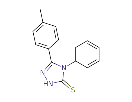 Molecular Structure of 93378-56-4 (4-PHENYL-5-P-TOLYL-4H-[1,2,4]TRIAZOLE-3-THIOL)