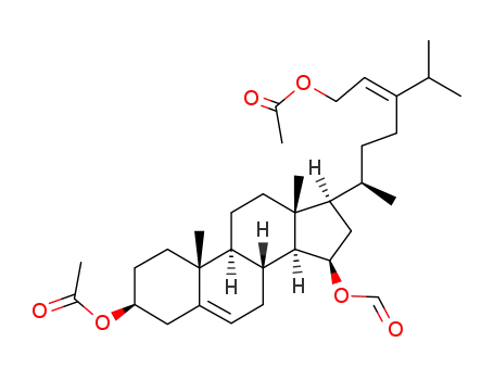Acetic acid (3S,8R,9S,10R,13R,14S,15R,17R)-17-((E)-(R)-6-acetoxy-4-isopropyl-1-methyl-hex-4-enyl)-15-formyloxy-10,13-dimethyl-2,3,4,7,8,9,10,11,12,13,14,15,16,17-tetradecahydro-1H-cyclopenta[a]phenanthren-3-yl ester