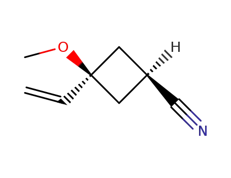 Molecular Structure of 91597-62-5 (Cyclobutanecarbonitrile, 3-ethenyl-3-methoxy-, cis-)