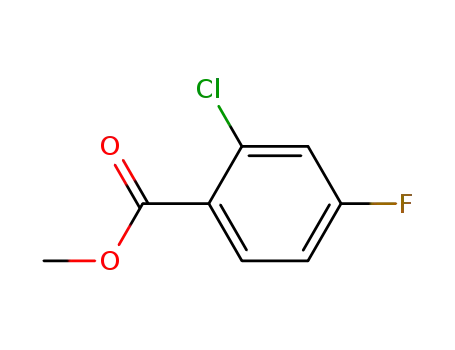 Molecular Structure of 85953-29-3 (Methyl 2-chloro-4-fluorobenzoate)