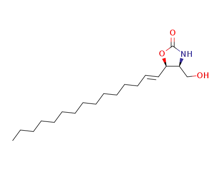 Molecular Structure of 128751-66-6 (2-Oxazolidinone, 4-(hydroxymethyl)-5-(1E)-1-pentadecenyl-, (4S,5R)-)