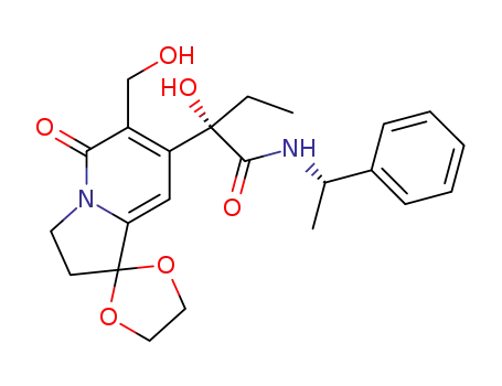 (S)-α-ethyl-α-hydroxy-1,1-(ethylenedioxy)-6-hydroxymethyl-5-oxo-1,2,3,5-tetrahydroindolizine-7-acetamide