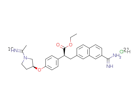 ethyl (2S)-2-<4-<<(3S)-1-acetimidoyl-3-pyrrolidinyl>oxy>phenyl>3-(7-amidino-2-naphthyl)propanoate dihydrochloride