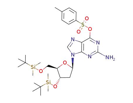2-amino-6-O-(p-toluenesulfonyl)-9-[2-deoxy-3,5-di-O-(tert-butyldimethylsilyl)-β-D-ribofuranosyl]purine