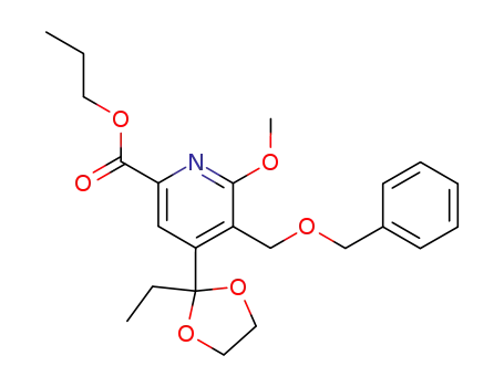 5-Benzyloxymethyl-4-(2-ethyl-[1,3]dioxolan-2-yl)-6-methoxy-pyridine-2-carboxylic acid propyl ester