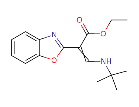(E)-2-Benzooxazol-2-yl-3-tert-butylamino-acrylic acid ethyl ester