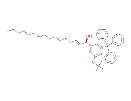 Molecular Structure of 299172-62-6 ((2S,3R,4E)-2-TERT-BUTYLOXYCARBONYLAMINO-1-TRIPHENYLMETHYLOXY-4-OCTADECEN-2-OL)