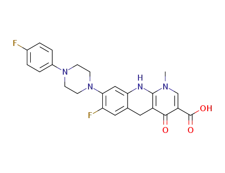 7-fluoro-8-[4-(4-fluoro-phenyl)-piperazin-1-yl]-1-methyl-4-oxo-1,4,5,10-tetrahydro-benzo[b][1,8]naphthyridine-3-carboxylic acid