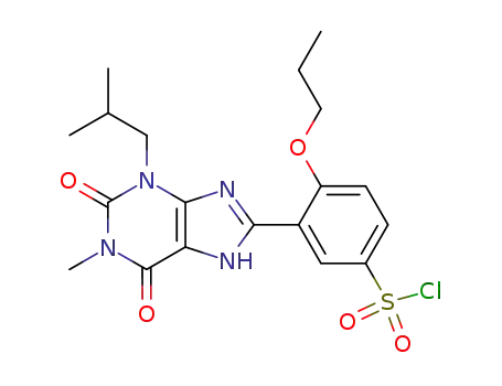 3-(3-isobutyl-1-methyl-2,6-dioxo-2,3,6,7-tetrahydro-1H-purin-8-yl)-4-propoxy-benzenesulfonyl chloride