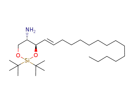 Molecular Structure of 498541-46-1 (1,3-Dioxa-2-silacyclohexan-5-amine,
2,2-bis(1,1-dimethylethyl)-4-(1E)-1-pentadecenyl-, (4R,5S)-)