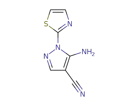 Molecular Structure of 650638-01-0 (1H-Pyrazole-4-carbonitrile, 5-amino-1-(2-thiazolyl)-)