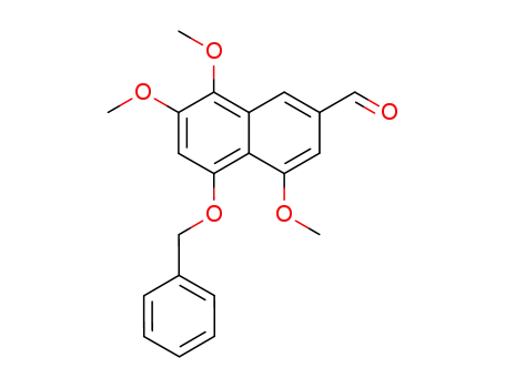 Molecular Structure of 828940-60-9 (2-Naphthalenecarboxaldehyde, 4,7,8-trimethoxy-5-(phenylmethoxy)-)