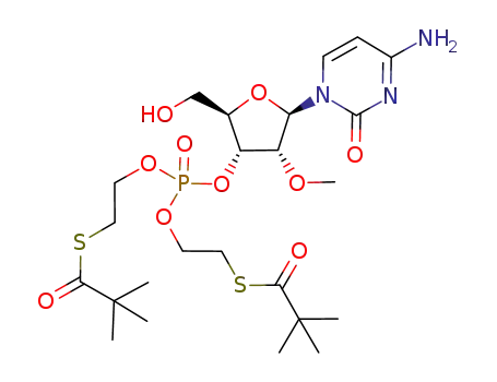 2,2-dimethyl-thiopropionic acid S-(2-{[5-(4-amino-2-oxo-2H-pyrimidin-1-yl)-2-hydroxymethyl-4-methoxy-tetrahydro-furan-3-yloxy]-[2-(2,2-dimethyl-propionylsulfanyl)-ethoxy]-phosphoryloxy}-ethyl) ester