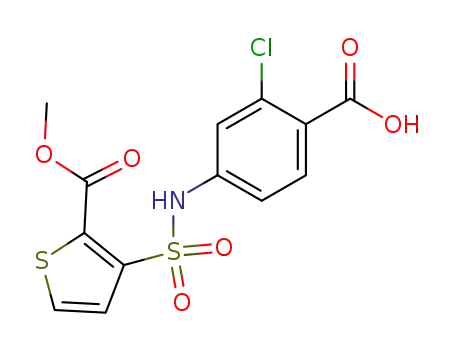 3-(4-carboxy-3-chlorophenylsulfamoyl)thiophene-2-carboxylic acid methyl ester