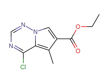 Molecular Structure of 427878-41-9 (ETHYL 4-CHLORO-5-METHYLPYRROLO[2,1-F][1,2,4]TRIAZINE-6-CARBOXYLATE)