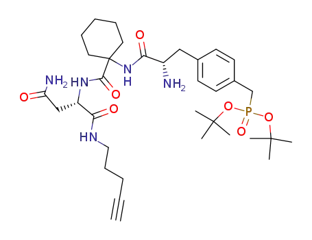 (4-{(S)-2-Amino-2-[1-((S)-2-carbamoyl-1-pent-4-ynylcarbamoyl-ethylcarbamoyl)-cyclohexylcarbamoyl]-ethyl}-benzyl)-phosphonic acid di-tert-butyl ester