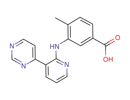 Molecular Structure of 870221-16-2 (Benzoic acid, 4-methyl-3-[[3-(4-pyrimidinyl)-2-pyridinyl]amino]-)