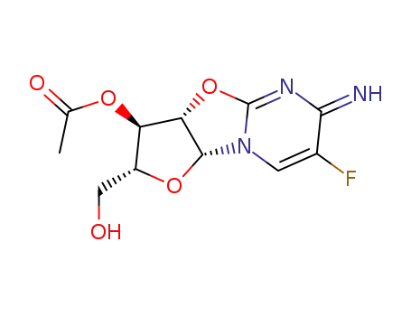 (3aS)-3c-acetoxy-7-fluoro-2t-hydroxymethyl-(3ar,9ac)-2,3,3a,9a-tetrahydro-furo[2',3':4,5]oxazolo[3,2-a]pyrimidin-6-ylideneamine