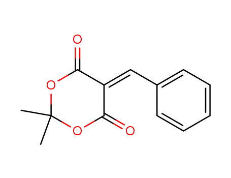 Molecular Structure of 1214-54-6 (2,2-DIMETHYL-5-(PHENYLMETHYLENE)-1,3-DIOXANE-4,6-DIONE)