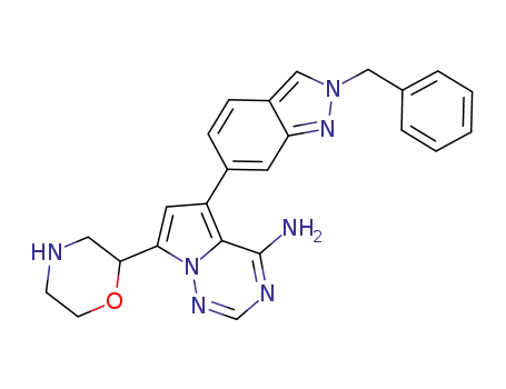 5-(2-benzyl-2H-indazol-6-yl)-7-morpholin-2-ylpyrrolo[2,1-f][1,2,4]triazin-4-amine