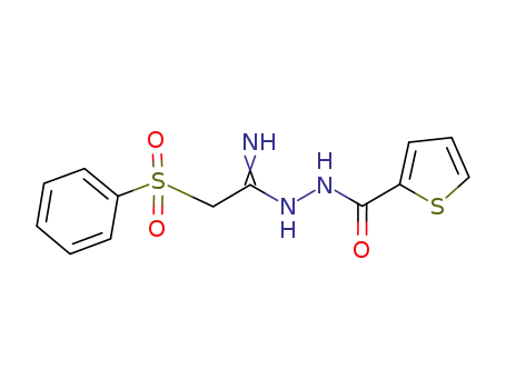 thiophene-2-carboxylic acid N'-(2-benzenesulfonyl-1-iminoethyl)hydrazide