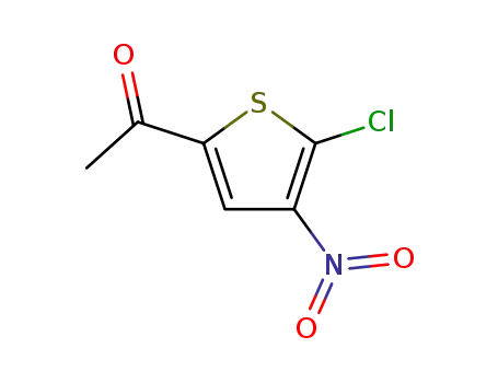 Molecular Structure of 42456-75-7 (1-(5-CHLORO-4-NITRO-2-THIENYL)ETHAN-1-ONE)